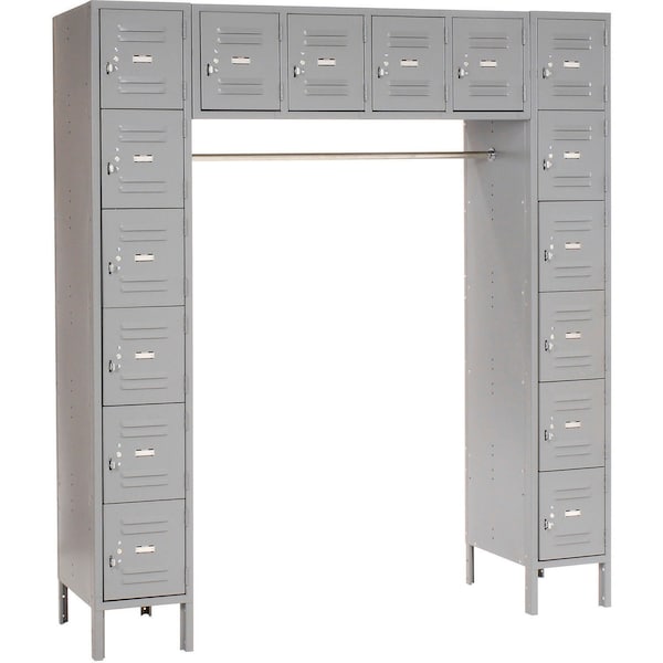 Global Industrial 16 Person Box Locker, 12W x 18D x 12H, Gray, Assembled 238235GY - main